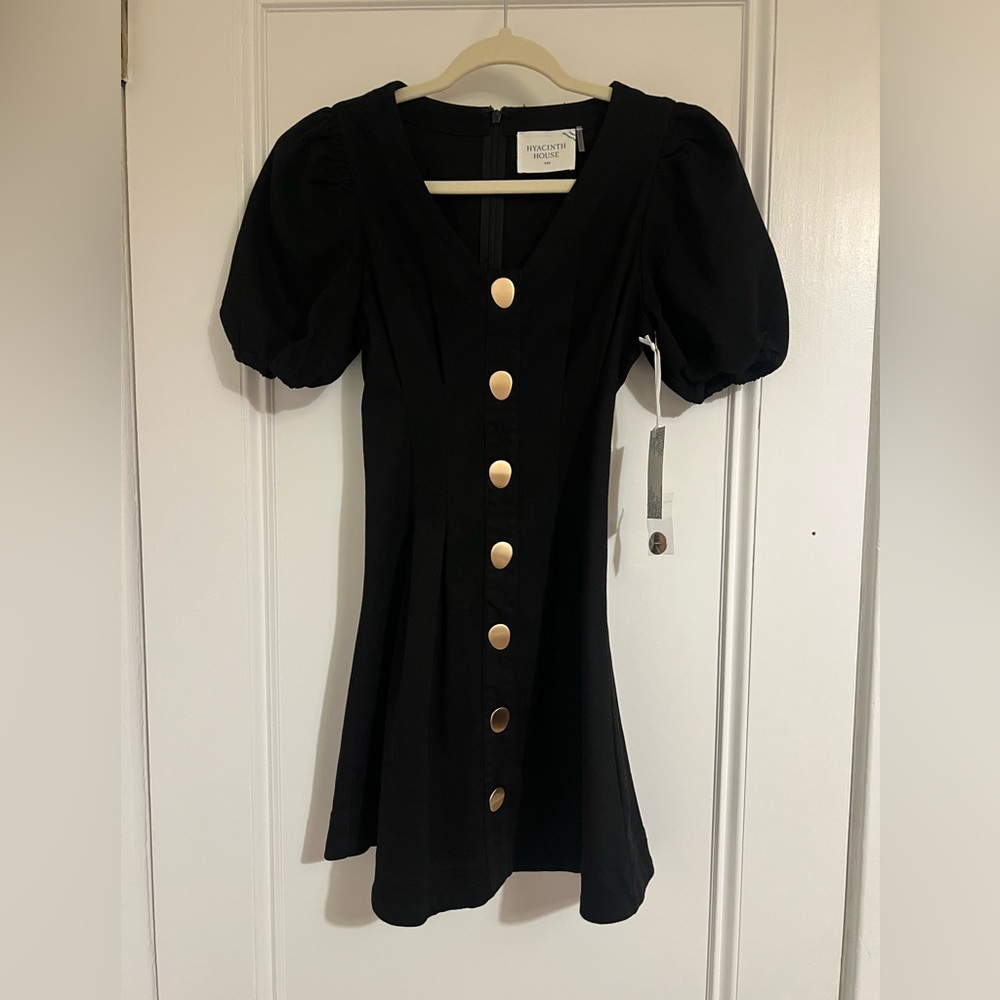NWT Hyacinth House Black Denim Emelia Mini Dress